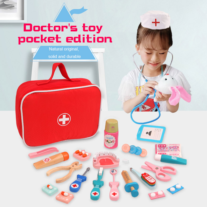 Kids Toys Doctor Set - Деревянный игровой набор доктора: имитация стоматолога,